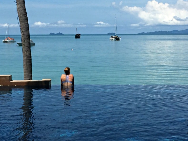 Hanging out by the pool at Uniya Duniya on our Thailand Holiday