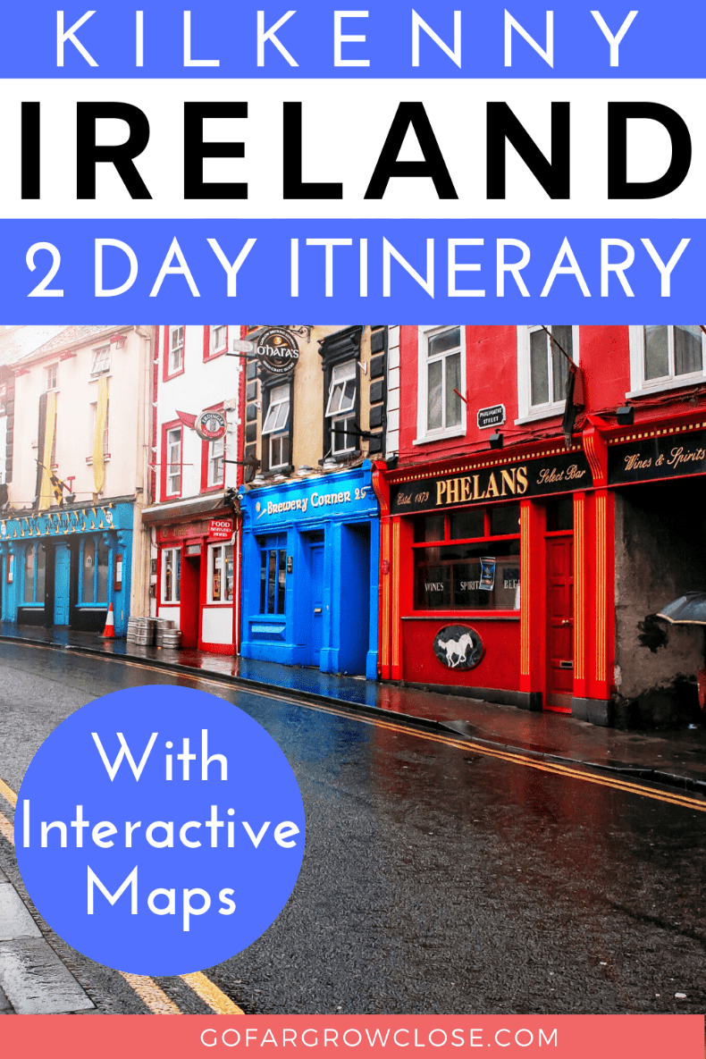 Our two day Kilkenny itinerary that will entertain everyone. #travel #Ireland #Kilkenny #Europe #familytravel, Ireland travel, Ireland photography, Kilkenny things to do, food, restaurants, medieval castle, Ireland road trip, bucket list activities and attractions, Dunmore Cave, Rock of Cashel, Kilkenny Castle, Shenanigans walking tour, Medieval mile, Ireland travel tips, Destinations in Europe, European travel, Europe travel destinations, Europe travel guide, interactive maps, teens, kids